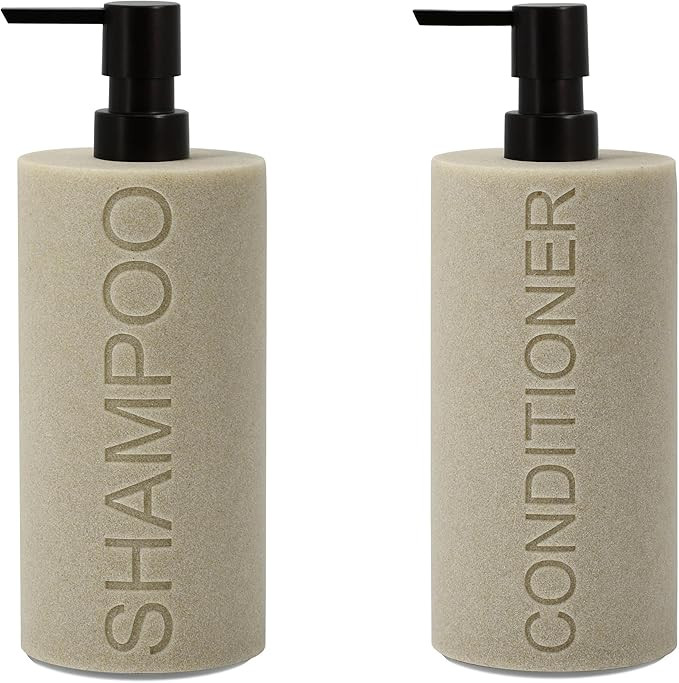 Amazon.com: Indecor Home Resin 2 Pack Shampoo, Conditioner or Body Wash Dispenser Set, Luxurious ... | Amazon (US)