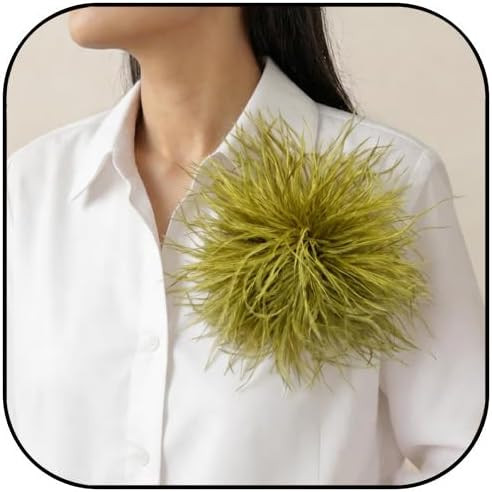 Dainty Feather Brooch Pin for Women Fluffy Ostrich Feather Brooch Elegant Large Flower Floral Lap... | Amazon (US)