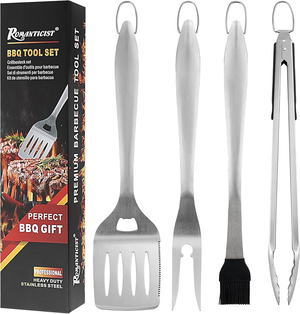 ROMANTICIST 4pc Heavy Duty Grill Accessories for Top Chef - Professional Grill Tools Set & Basic ... | Amazon (US)