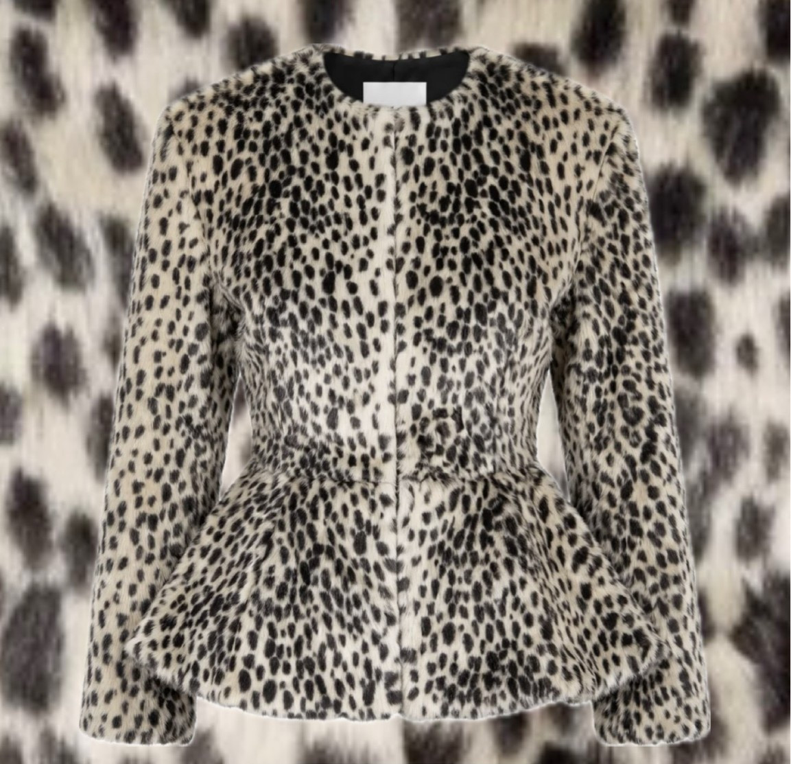 Obsessed with the peplum! Pony hair Dalmatian perfection!