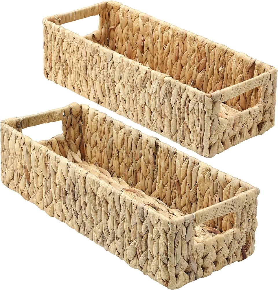 Graciadeco Nesting Small Wicker Basket, Water Hyacinth Toilet Paper Baskets Bathroom Organizer Wo... | Amazon (US)