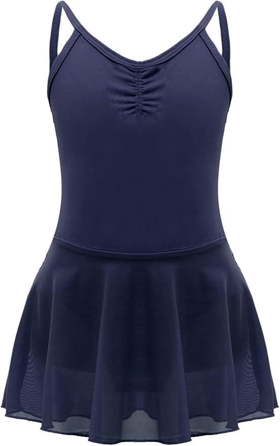 TiaoBug Kids Girls Camisole Backless Ballet Dance Gymnastic Leotard Dress Lyrical Modern Ballerin... | Amazon (US)