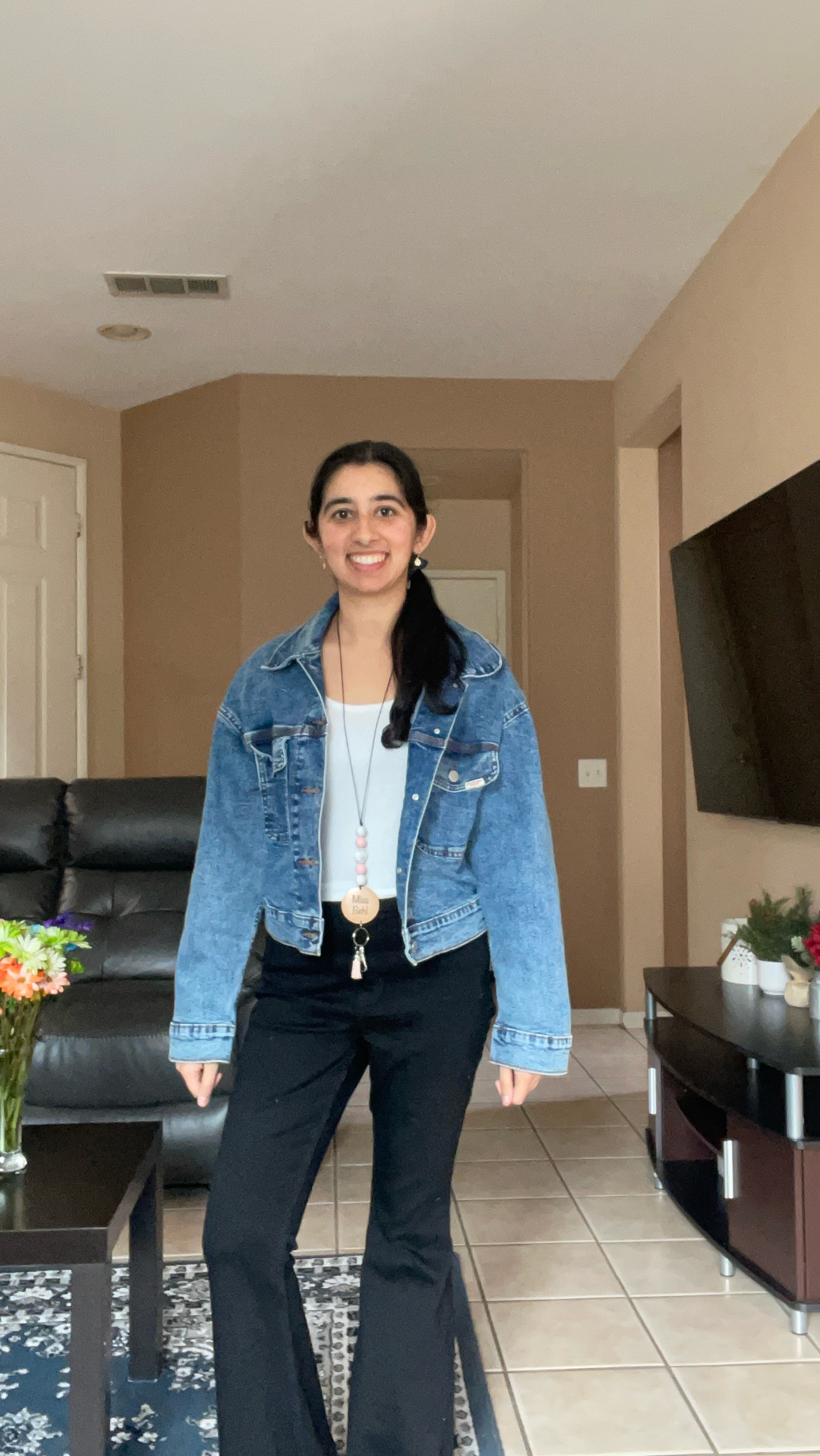 an ootd from the past 🩵🖤 definitely need to work through my drafts lol. 😆 I love this jean jacket so much btw. 🫶🏼🫶🏼🫶🏼 Esp layering it with tops and pairing it with these black jeans for example or even leggings. So nice for those chilly or cloudy days but great year round too! 🤍

Outfit details will be linked on my LTK 🫶🏼🔗

#studentteacher #ootd #teacherstyle #style #fashion #outfitoftoday #outfits #outfitsideas #inspo #fyp #fitcheck #chillyweather #cute #teacherlife #jeanjacket #spring #springoutfits #rainy #cloudyday #allyearround #denim #flarejeans #fitcheck #outfitinspiration #outfitsinspo #contentcreating #fashiongram #stylegram #teachersofinstagram #teachergram #cutefit