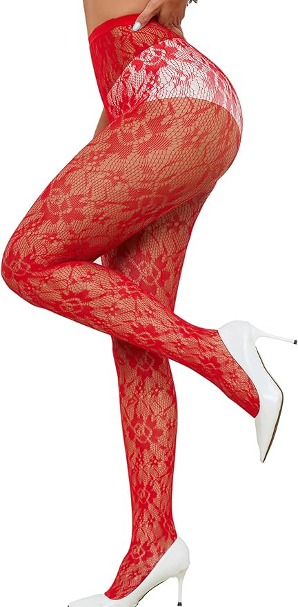 Lace Tights Lace Stockings Sunflower Fishnet Stockings for Women Leggings Floral Pantyhose | Amazon (US)