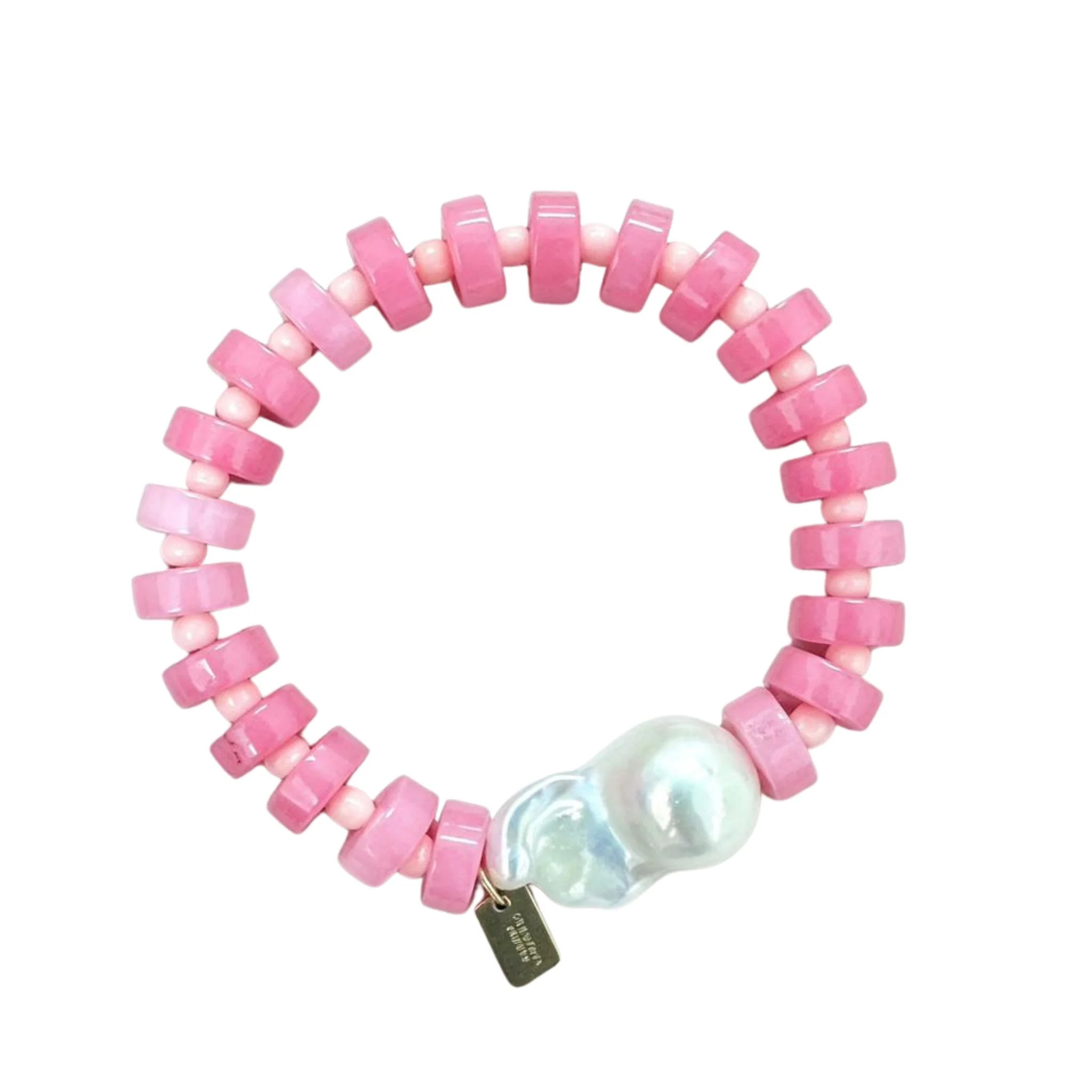 Rosy Outlook Baroque Pearl Beaded Bracelet | Christina Greene LLC