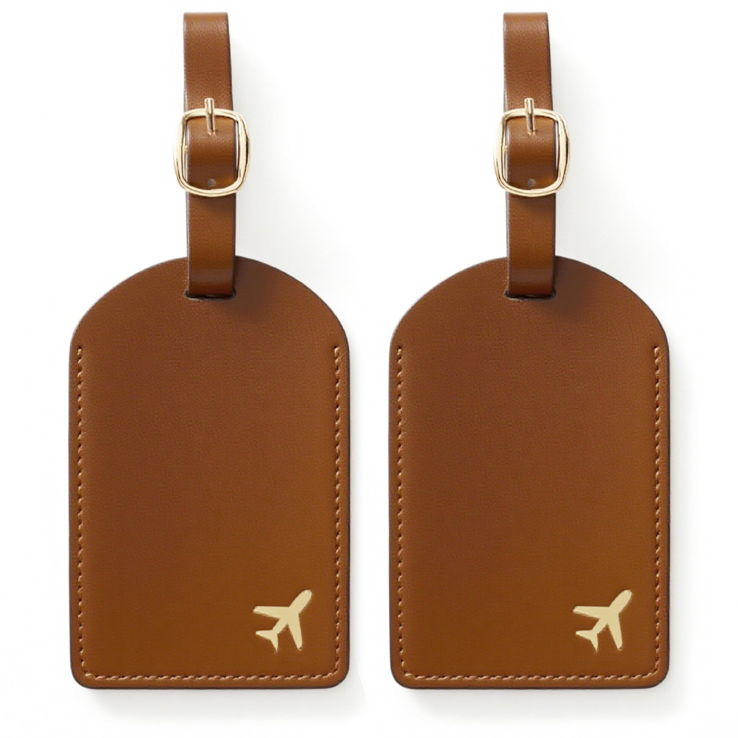 Luggage Tags for Suitcases,2 Pack PU Leather Privacy Protection Bag Tags Travel Accessories Essen... | Amazon (US)