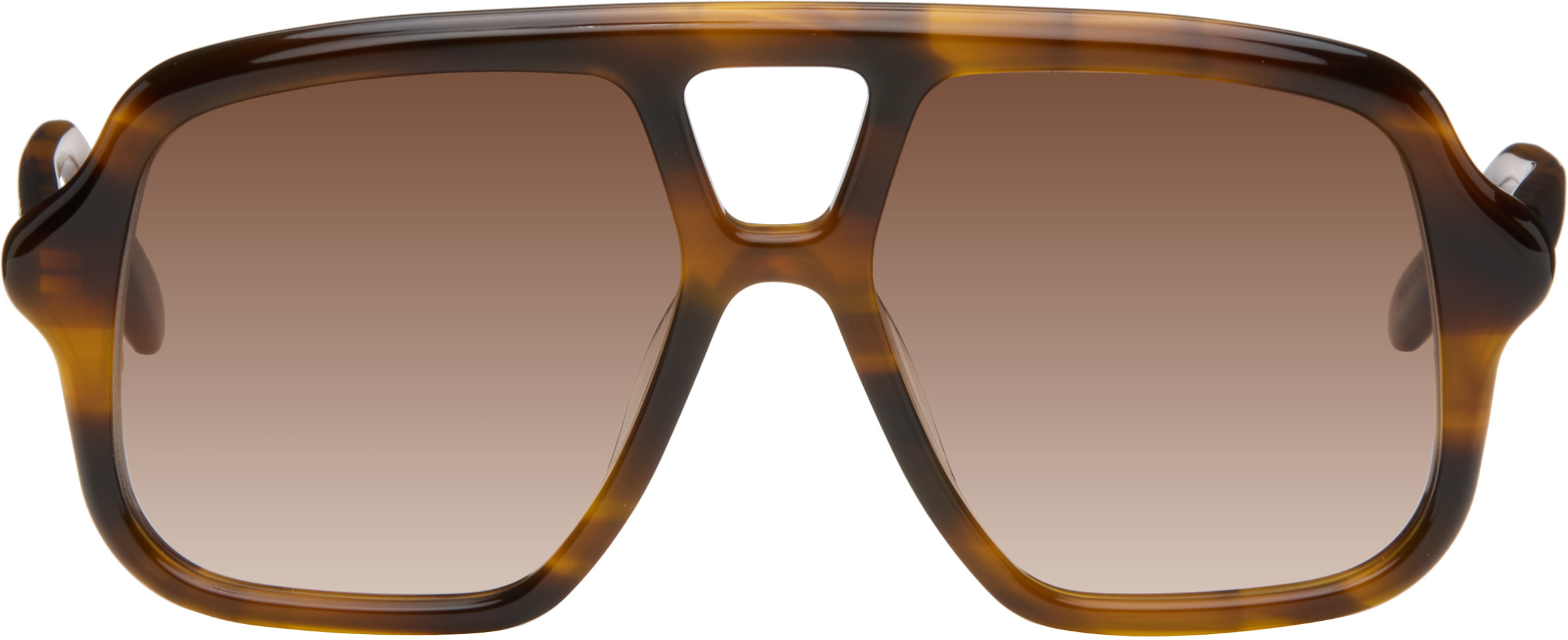 LOEWE Brown Aviator Slim Sunglasses | SSENSE
