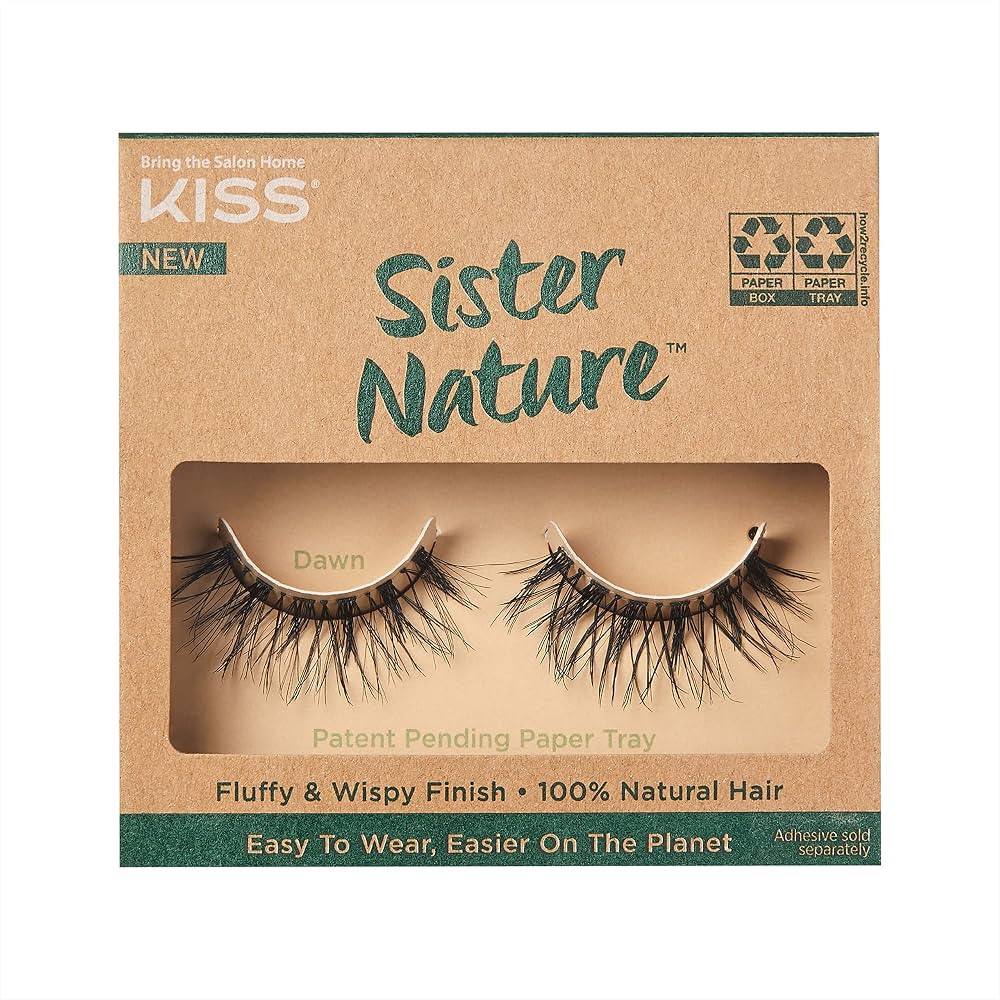KISS Lashes Sister Nature False Eyelashes, Easy to Wear & Easier on the Planet, 100% Natural Hair... | Amazon (US)