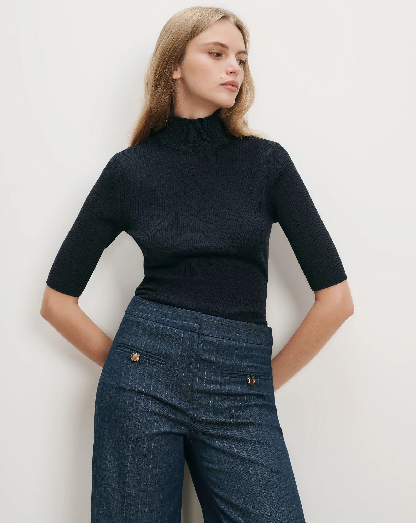 Alastair Merino Wool Pullover in Black | Veronica Beard | Veronica Beard