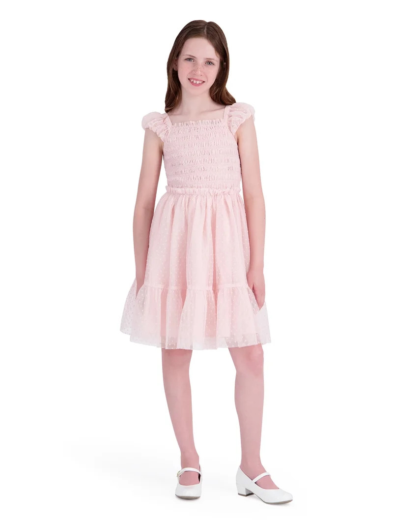 Kensie Girl Sleeveless Swiss Dot Mesh Dress, Sizes 4-16 | Walmart (US)