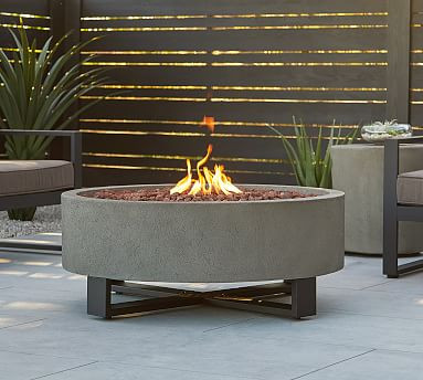 Elmwood Concrete Round Propane Fire Pit (40") | Pottery Barn (US)