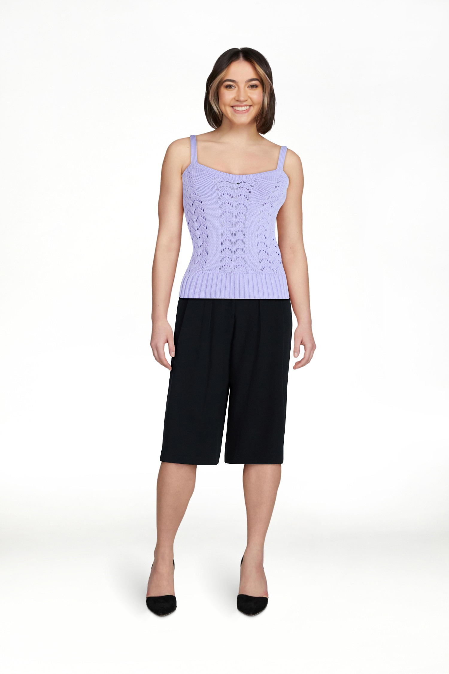 Scoop Women’s and Women's Plus Crochet Sweater Tank Top with Sweetheart Neck, Sizes XS-4X | Walmart (US)