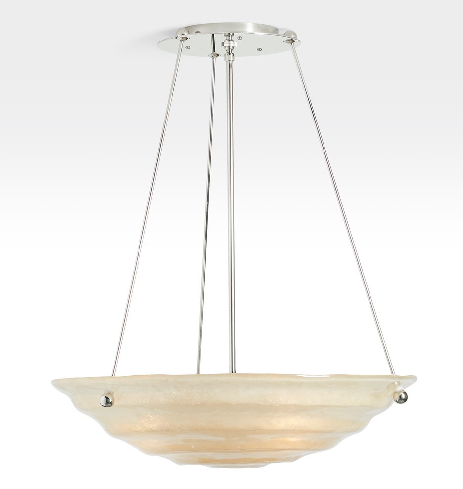 Willamette 24" Aged Champagne Fluted Glass Bowl Chandelier | Rejuvenation