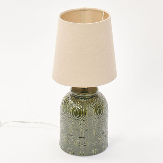 Green Ceramic Table Lamp 42x22cm | TK Maxx