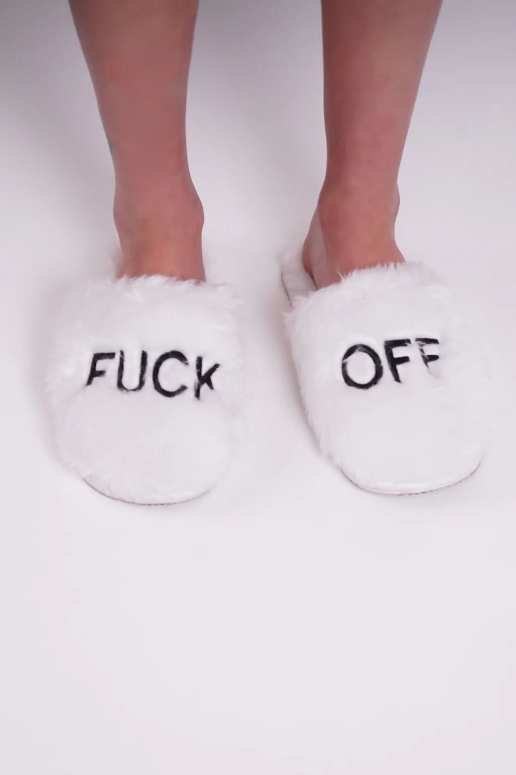 BEL AIR SLIPPERS - F Off (White) | Los Angeles Trading Co