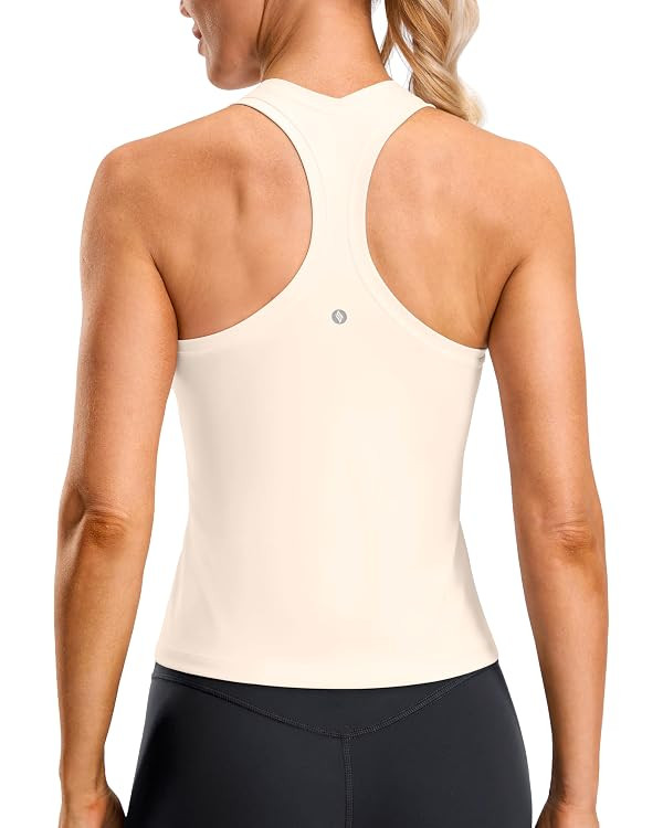 SANTINY Workout Tank Tops for Women Racerback Yoga Gym Tennis Running Athletic Tops Scoop Neck Ti... | Amazon (US)