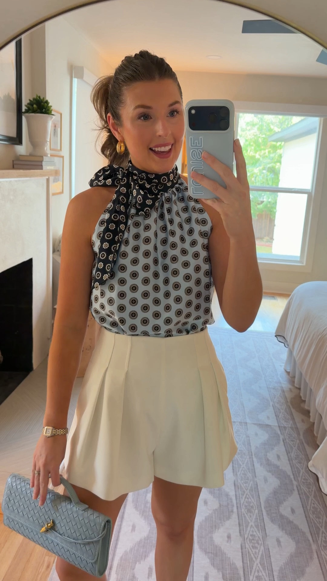 Outfit for dinner last night! Wearing a S in top (runs big) and shorts are old from revolve!