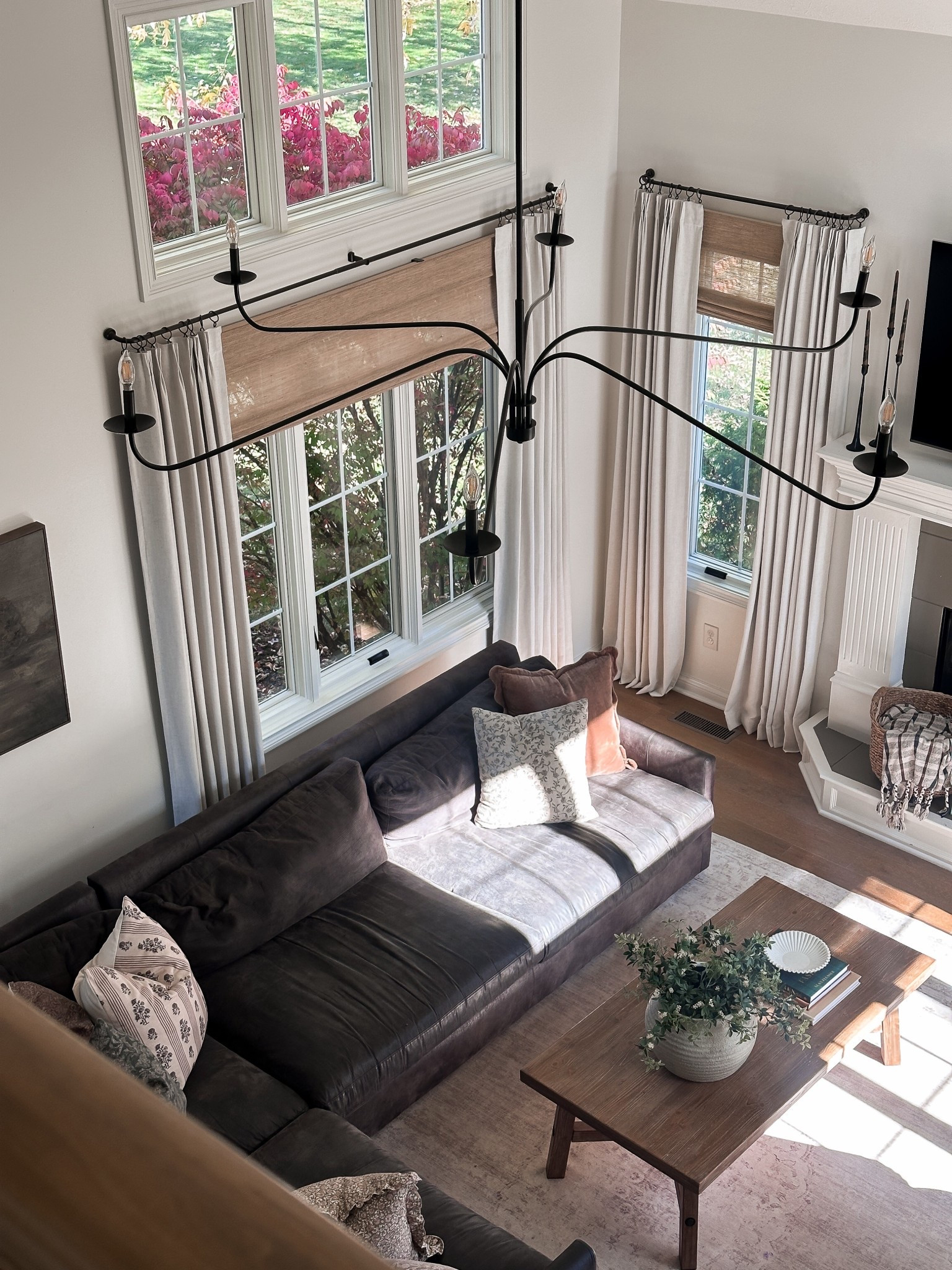 Family room 

Affordable curtains, leather coach, coffee table, family room lighting 

#LTKHome