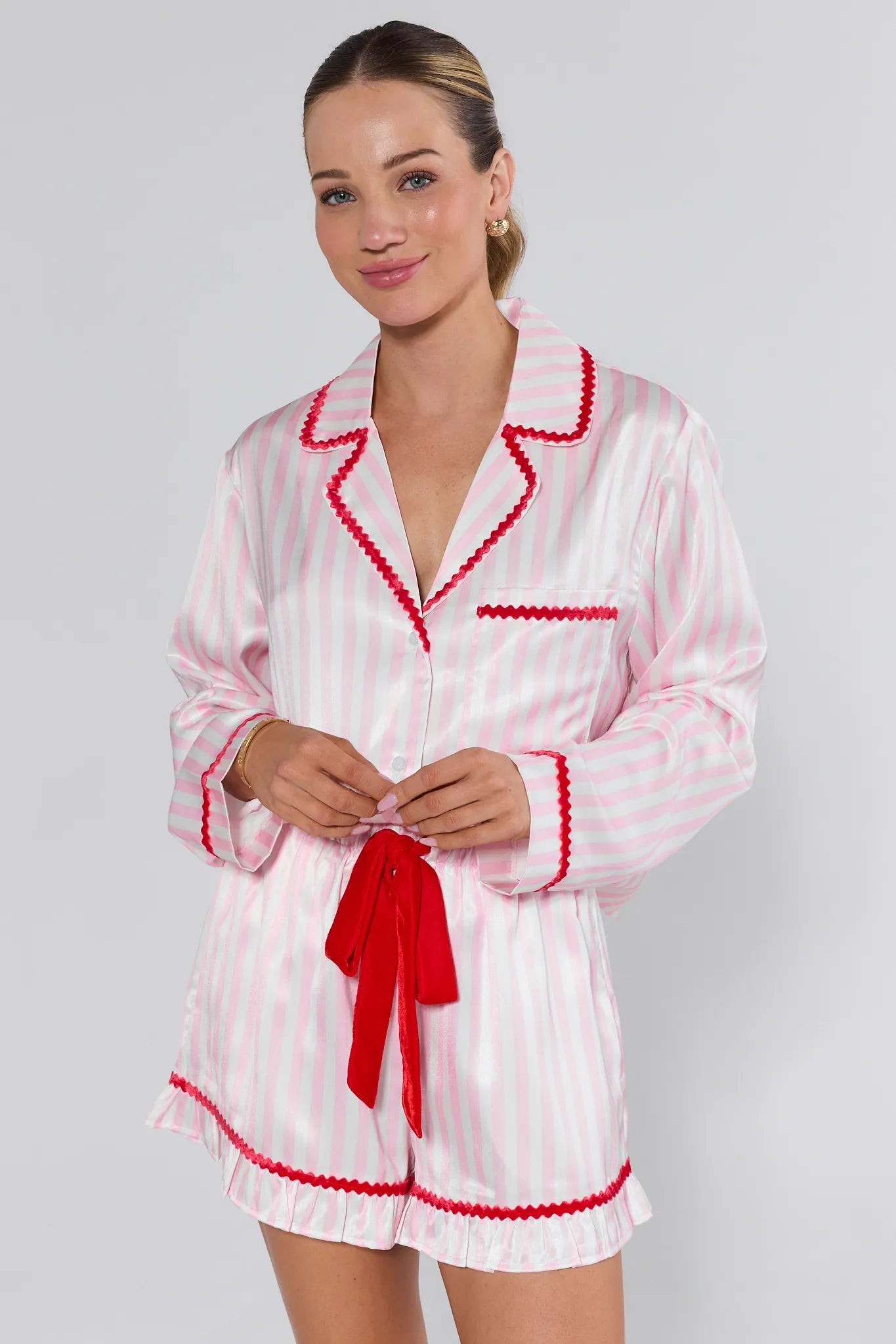 Merry & Bright Pink PJ Short Set | Avara