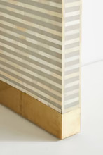 Bone Inlay Waterfall Console Table Gray/White | Auden & Avery