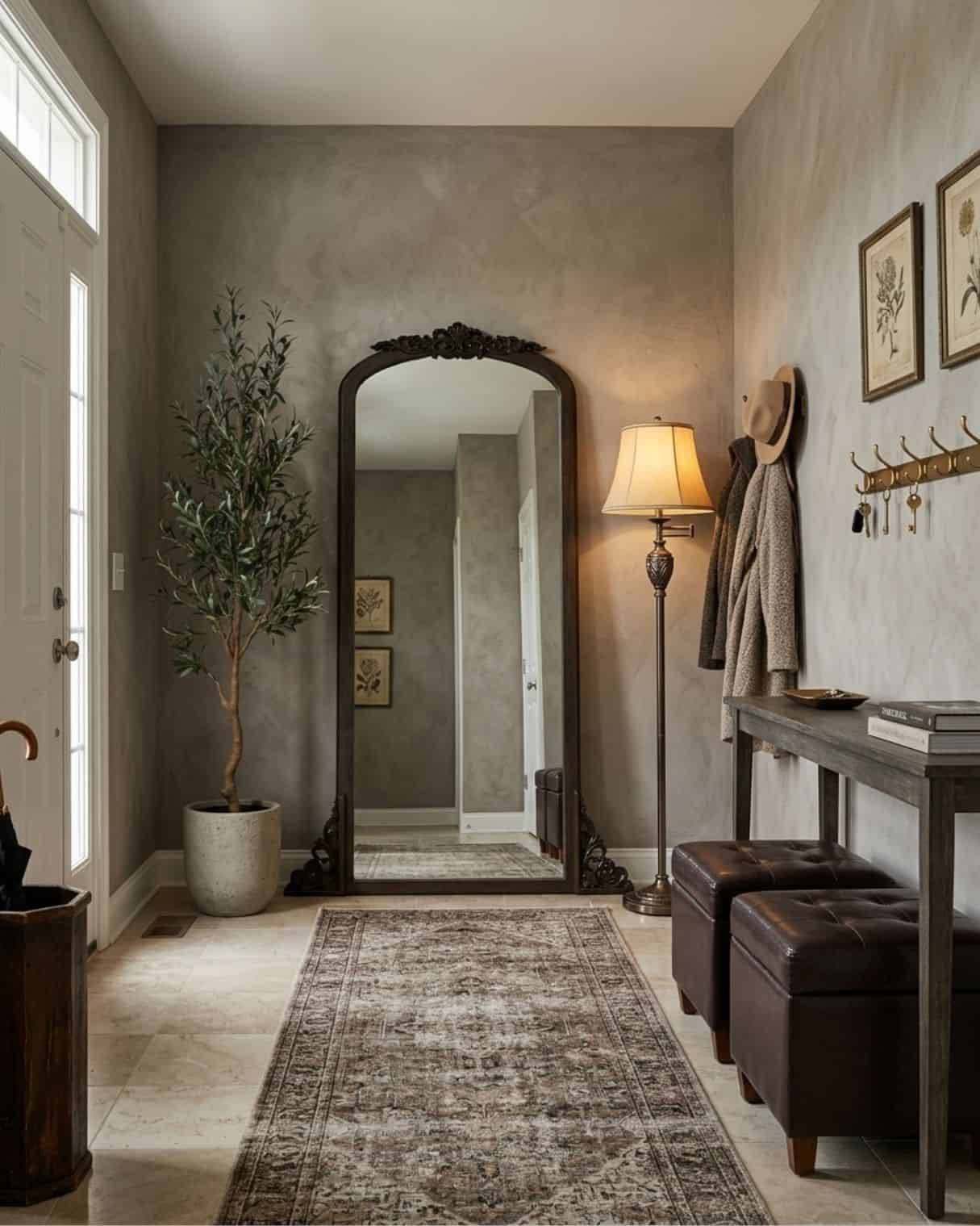 Full-length mirror vintage entryway design idea.

The mood board features furniture & decor from Amazon and Wayfair. The mockup is an approximation of how this mood board design could look in a home.

#LTKHome