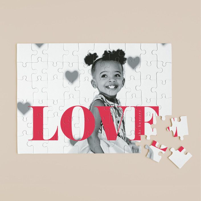 "Big Love" - Customizable 60 Piece Custom Puzzle in Red by letterfix. | Minted