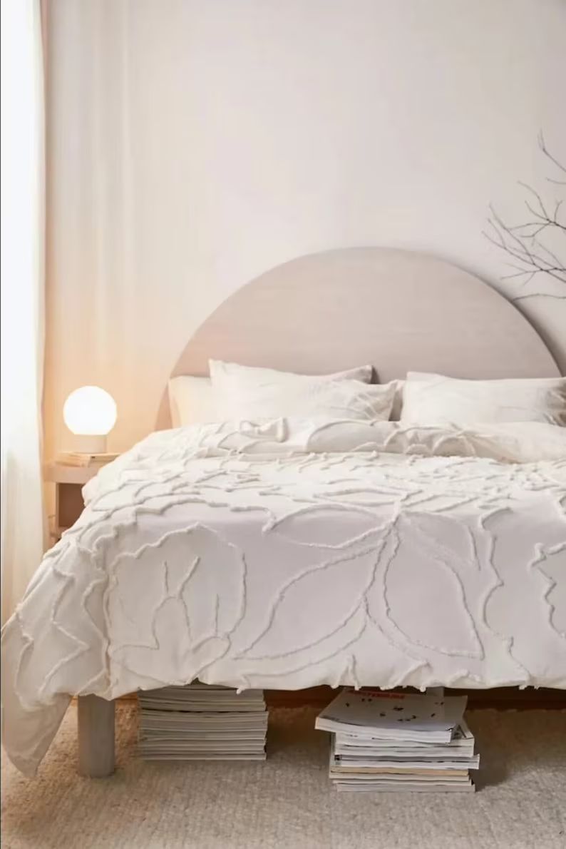 Floral Tufted Cotton Duvet Cover Set Luxury Boho Bedding - Etsy | Etsy (US)