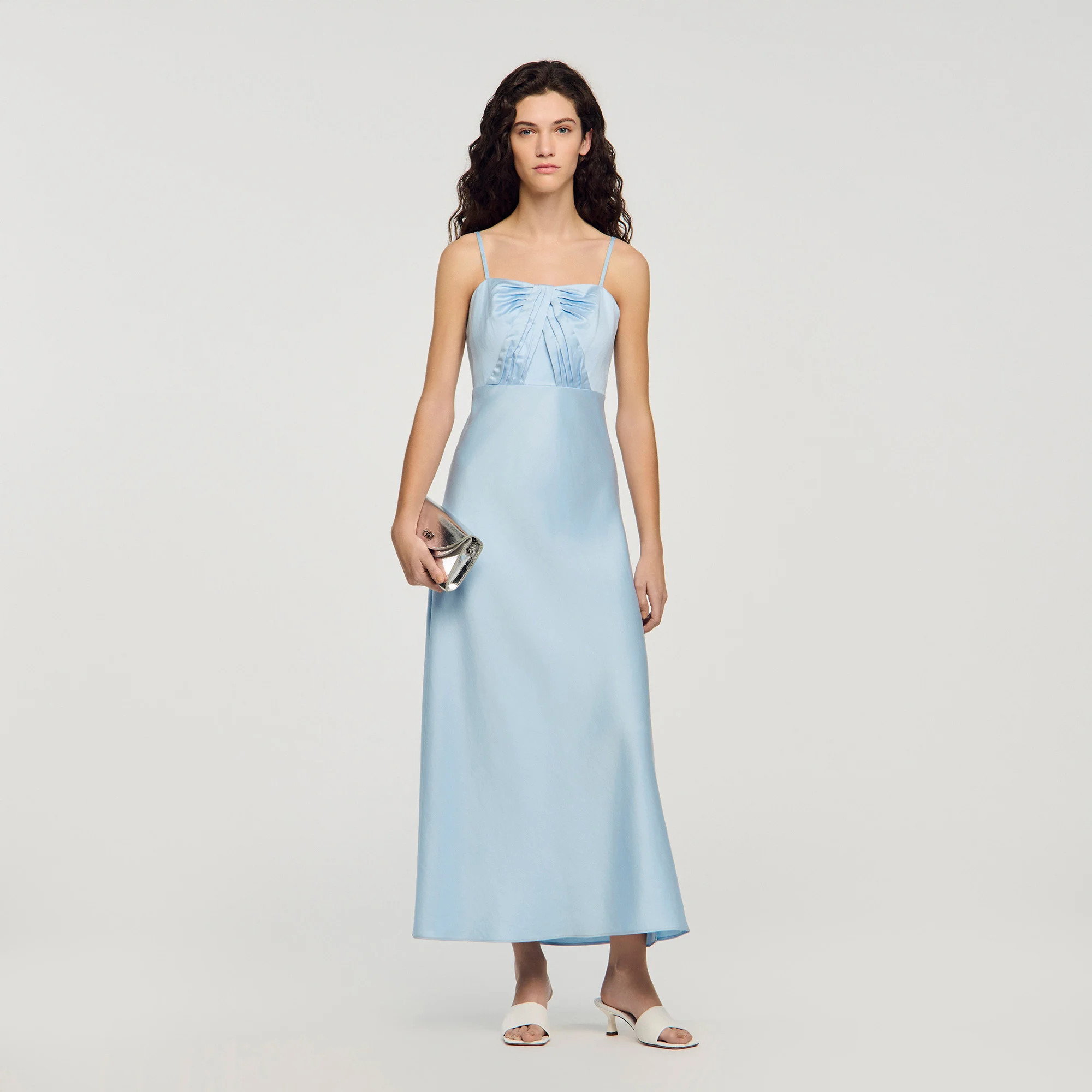 Satin-effect maxi dress | Sandro US | Sandro-Paris US