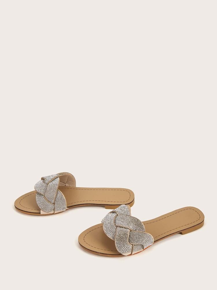Rhinestone Decor Slide Sandals | SHEIN