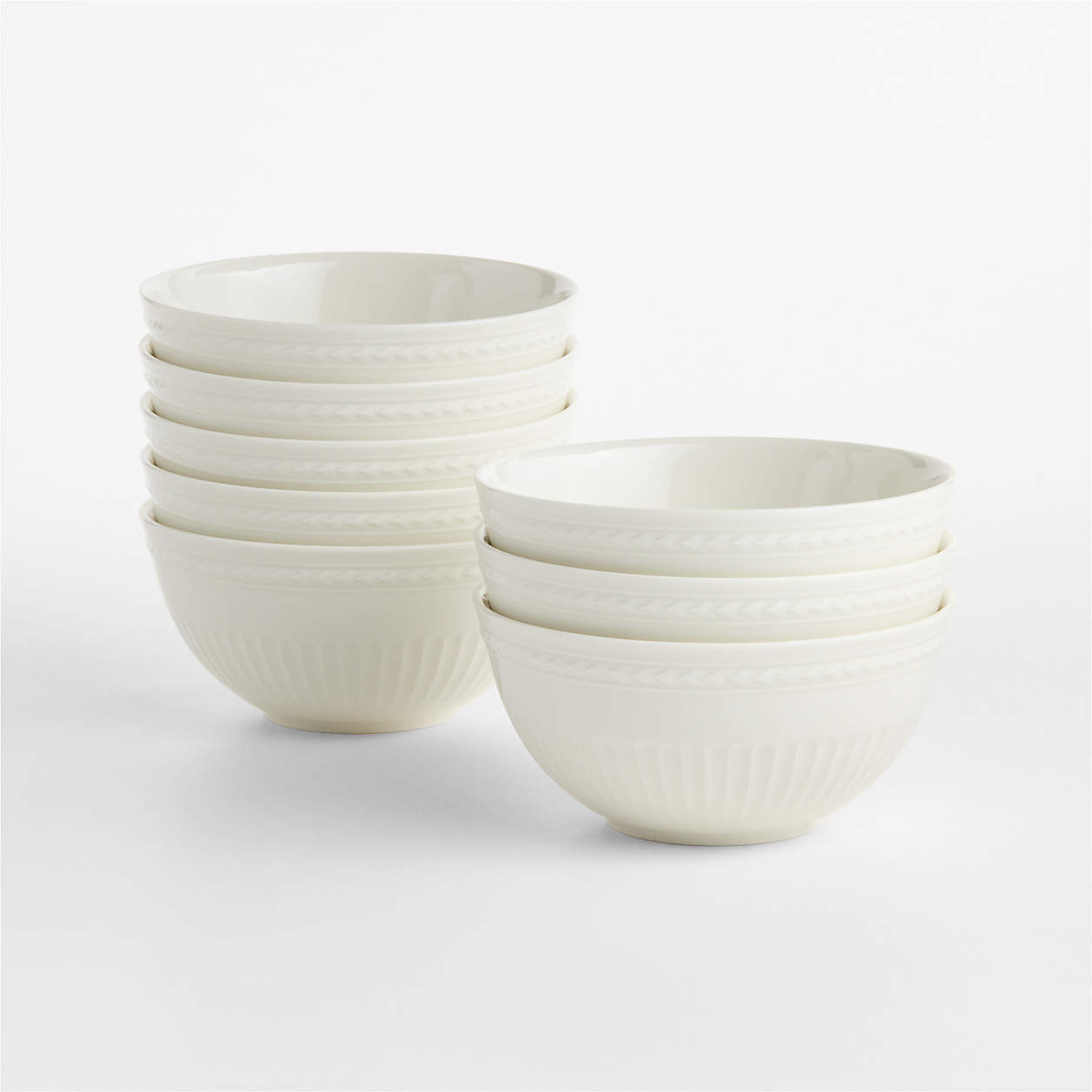 Cotswold Cream Porcelain Cereal Bowls, Set of 8 | Crate & Barrel | Crate & Barrel