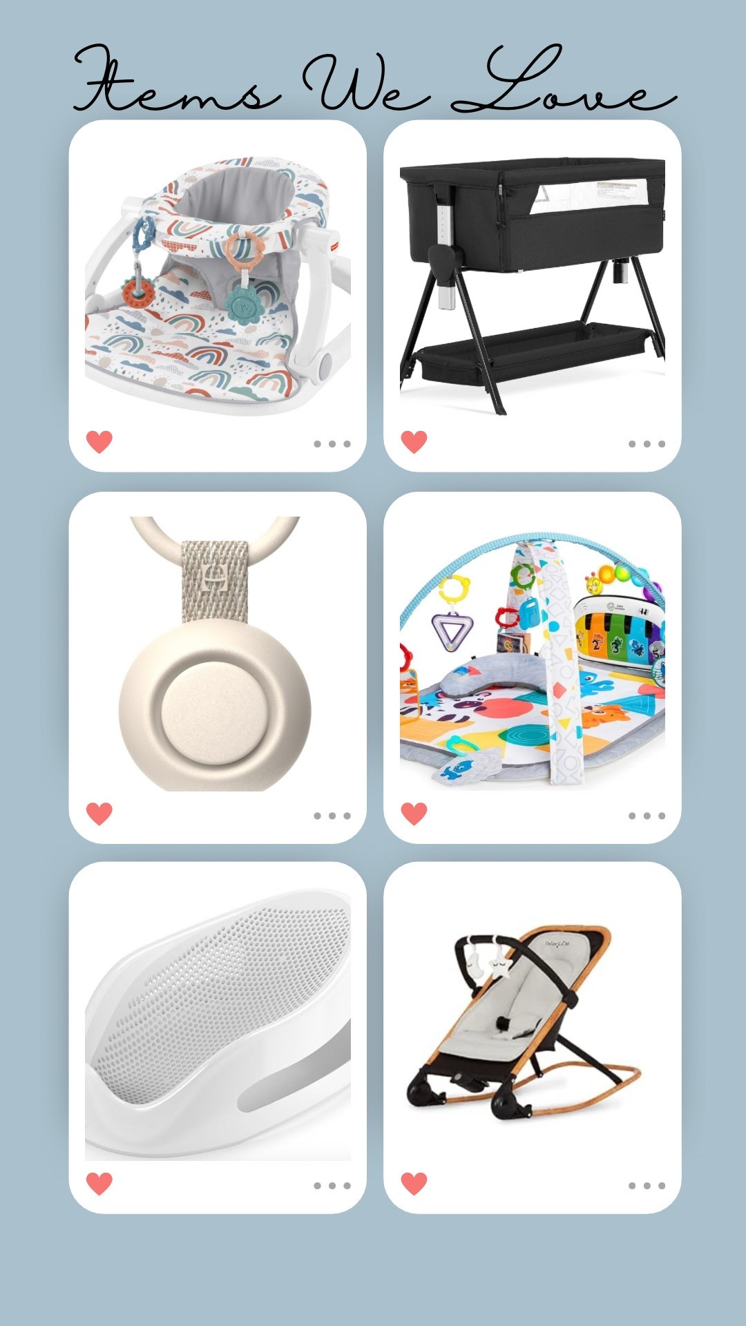 Items We LOVE!
These baby items are a must! 
The only item that obviously hasn’t been used since day 1 is the chair. As soon as baby can hold themselves up, get a chair!