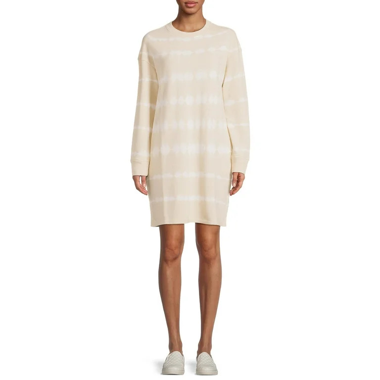 Time and Tru Women's Tie Dye Sweatshirt Dress | Walmart (US)