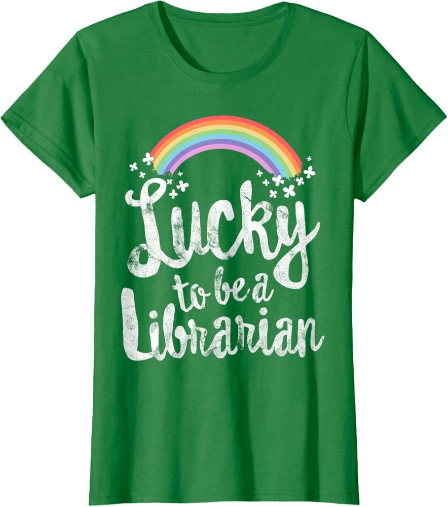 Lucky to Be A Librarian T-Shirt School St Patricks Day Gift T-Shirt | Amazon (US)