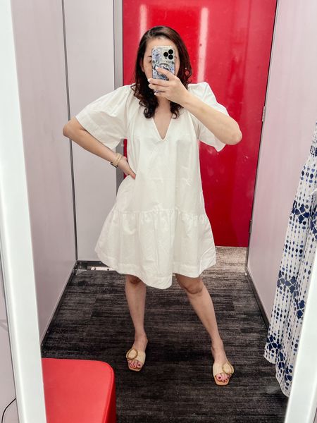 White dress, Summer dress wearing small @target 

#LTKFindsUnder50 #LTKOver40 #LTKShoeCrush