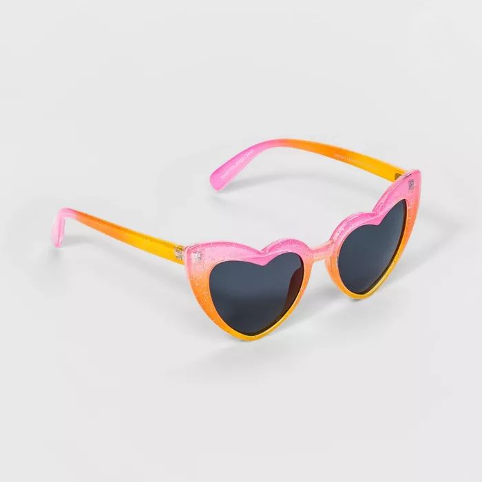 Girls' Heart Shape Sunglasses - Cat & Jack™ Pink | Target