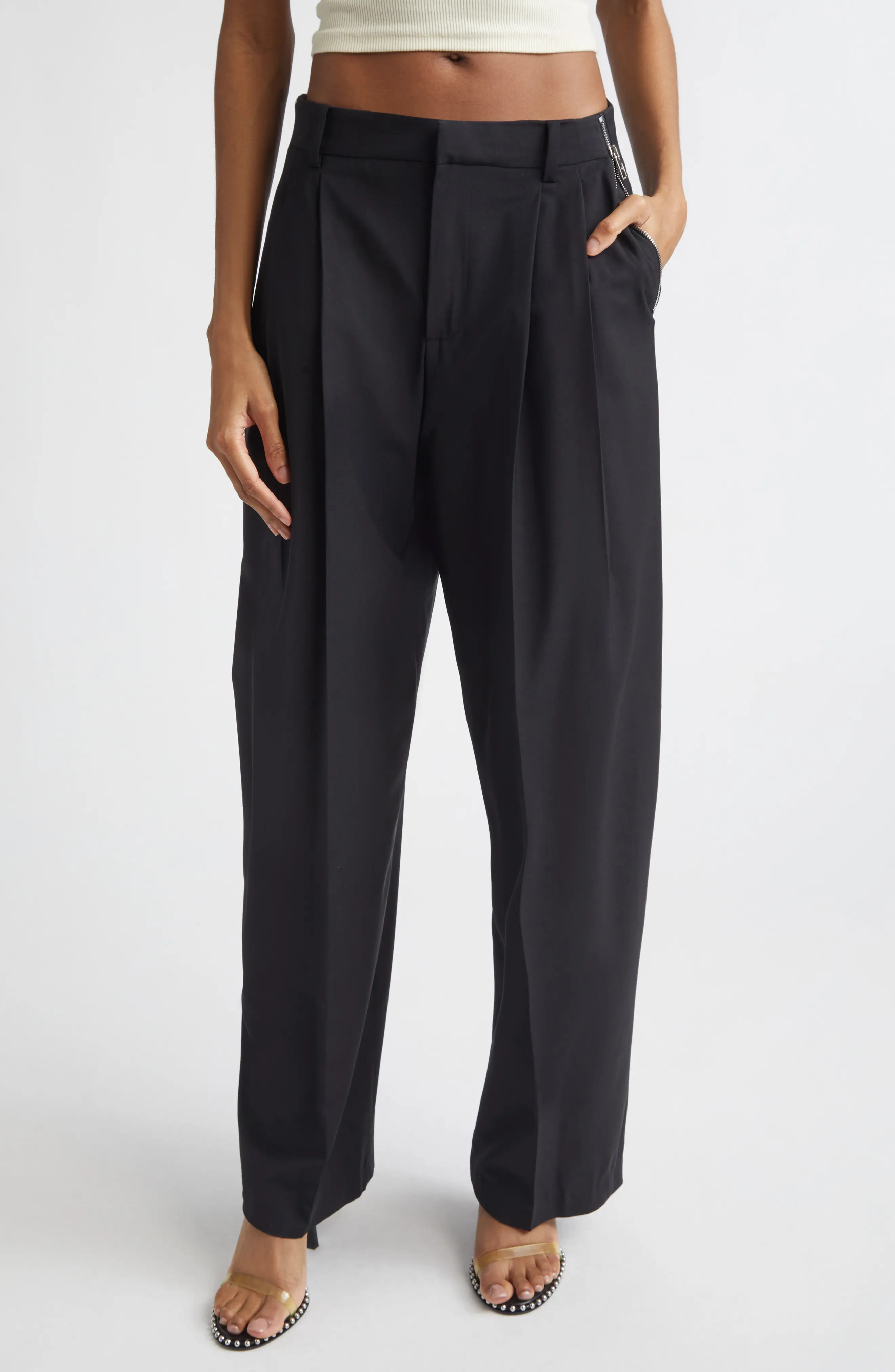 Alexander Wang Stretch Wool Blend Tailored Pants (Women) | Nordstrom | Nordstrom