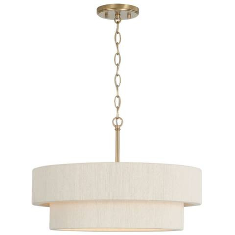 Capital Lighting Delaney 20" Wide 4-Light Fabric Drum Pendant | Lamps Plus