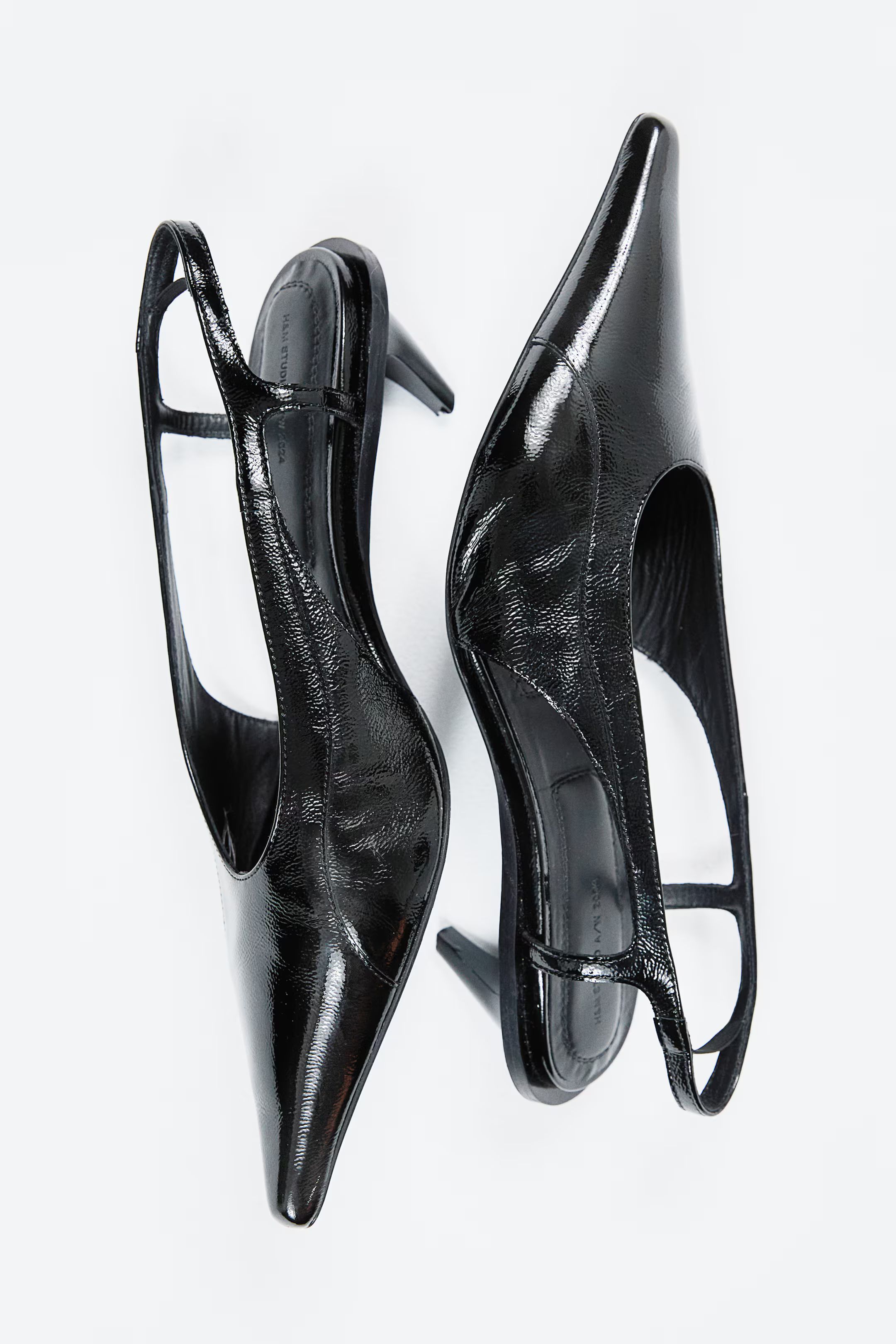 Kitten-Heeled Leather Slingbacks - High heel - Black - Ladies | H&M US | H&M (US + CA)