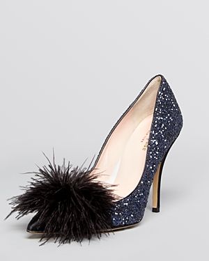 kate spade new york Pointed Toe Evening Pumps - Lilo Glitter Feather High Heel | Bloomingdale's (US)
