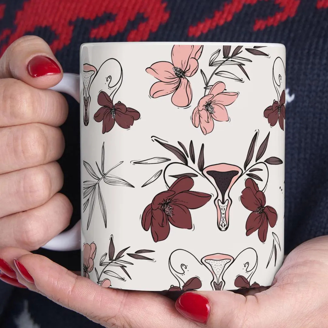 Uterus-themed Mug, Doula Coffee Mug, Feminist Gift, Pussy Power, Floral Doula Mug, Birth Matters,... | Etsy (US)