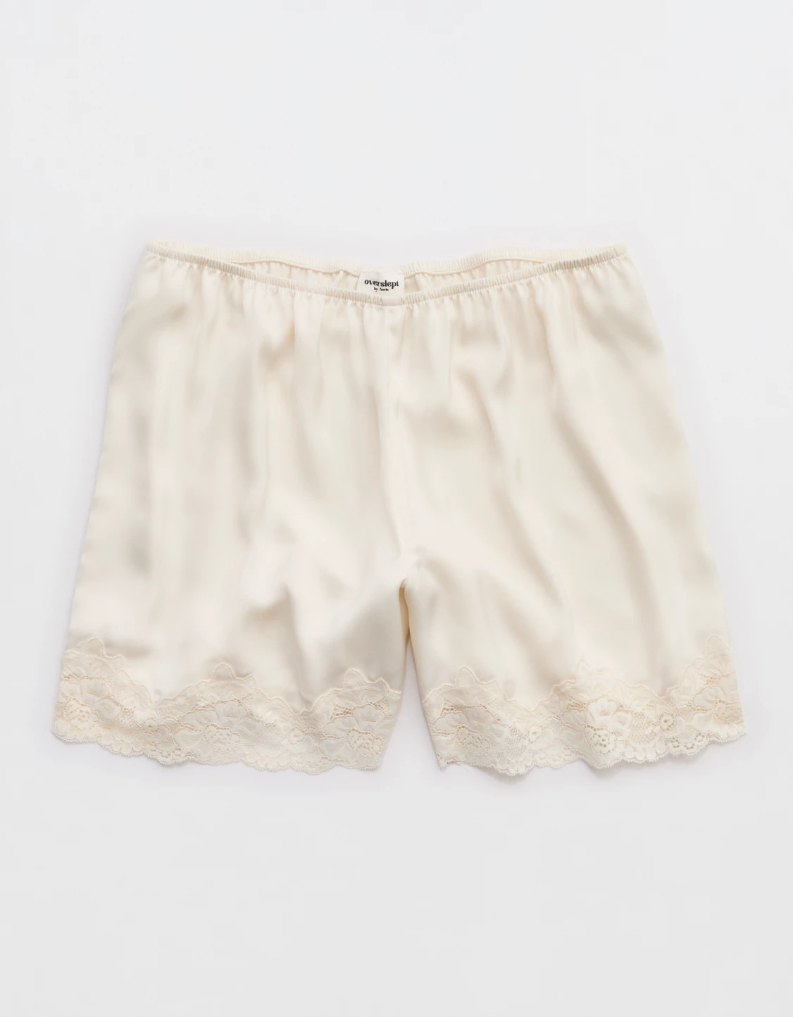 OVERSLEPT by Aerie Liquid Satin Lace Trim Short | Aerie