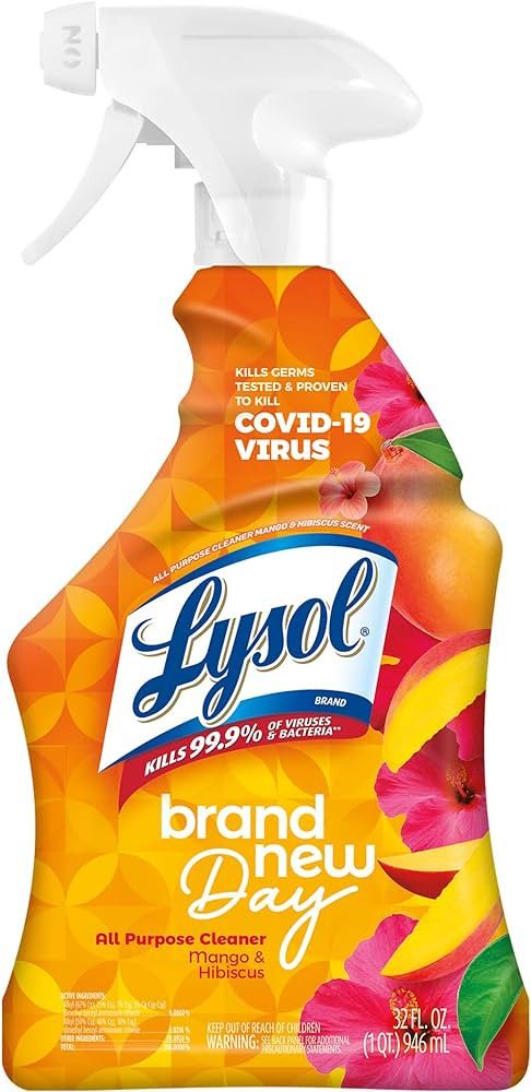 Lysol All-Purpose Cleaner, Sanitizing and Disinfecting Spray, To Clean and Deodorize, Mango & Hib... | Amazon (US)