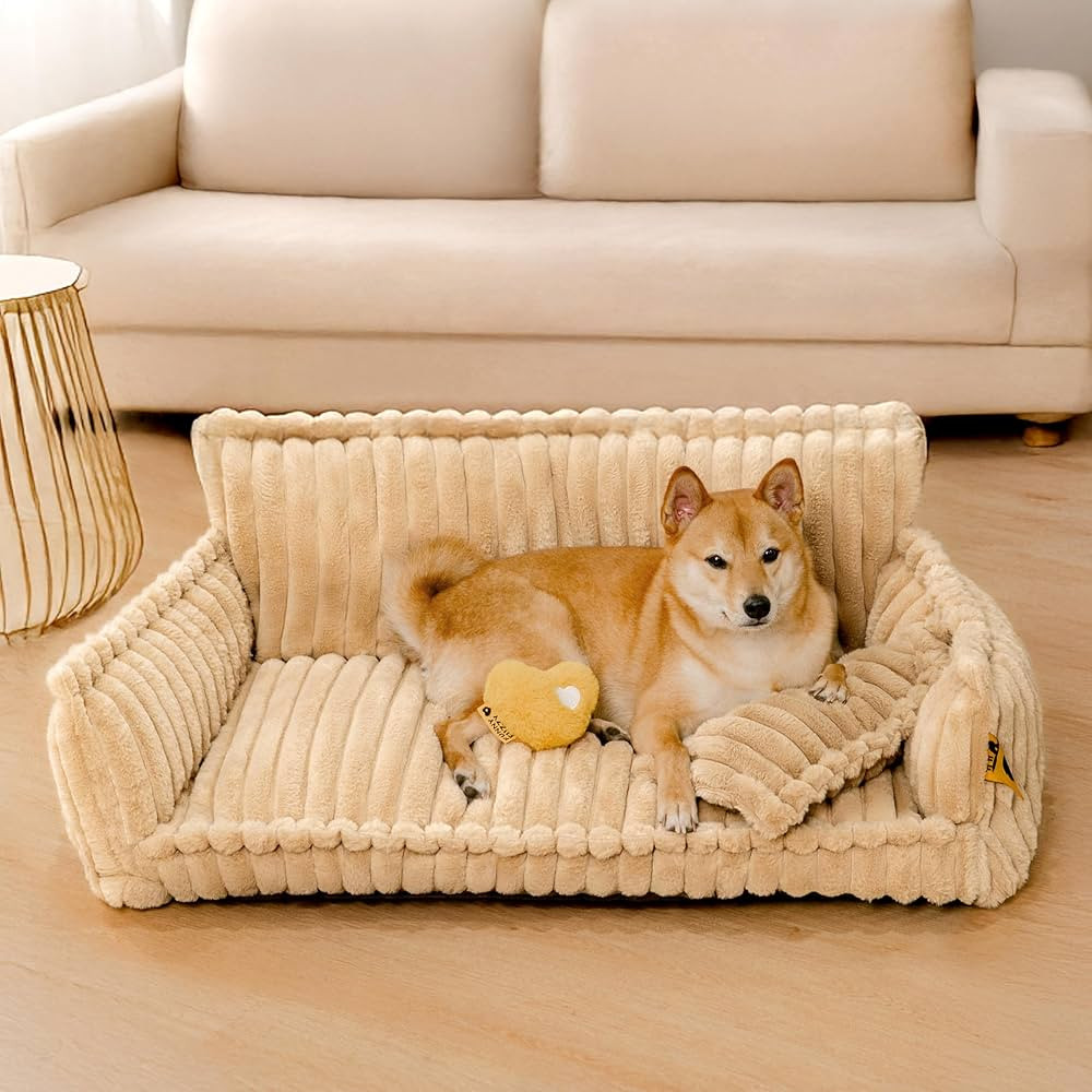 FUNNY FUZZY Dog Bed for Medium Large Dogs - Orthopedic Dog Sofa with Removable Washable Cover and... | Amazon (US)