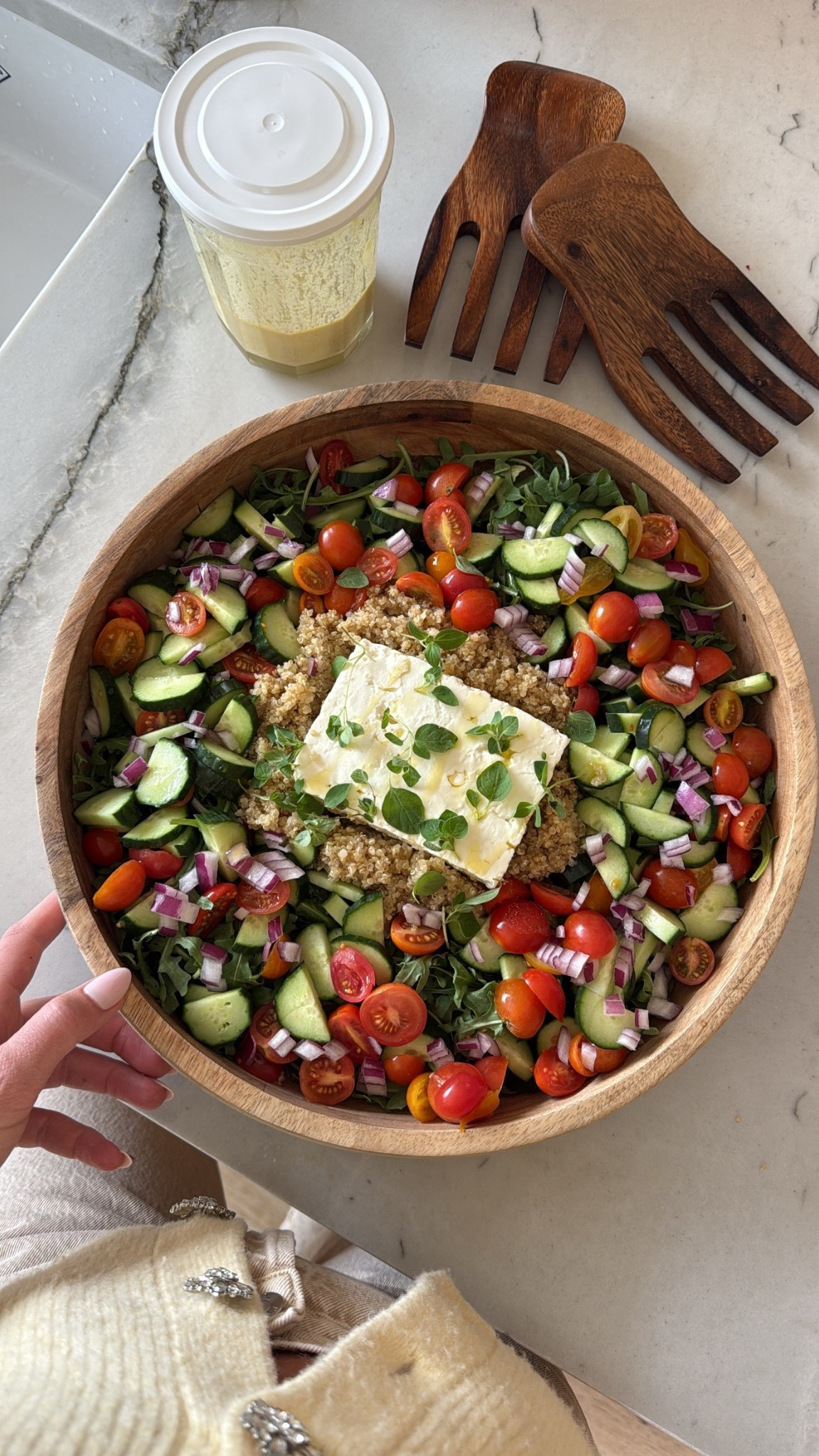 Salad must-haves in the kitchen: glass dressing jars, large shallow wood bowl and tossing hands 🥗

Amazon home 

#LTKfoodie #LTKHome