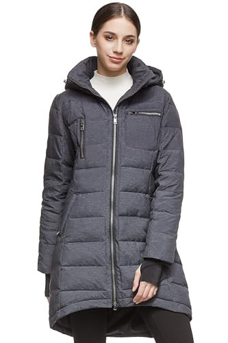 Orolay Women's Down Jacket Coat Mid-Length Darkgrey L | Amazon (US)