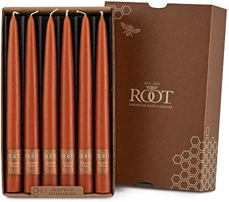 Root Candles 7919 Unscented Smooth Hand-Dipped 9-Inch Taper Candle, 12-Count, Rust | Amazon (US)