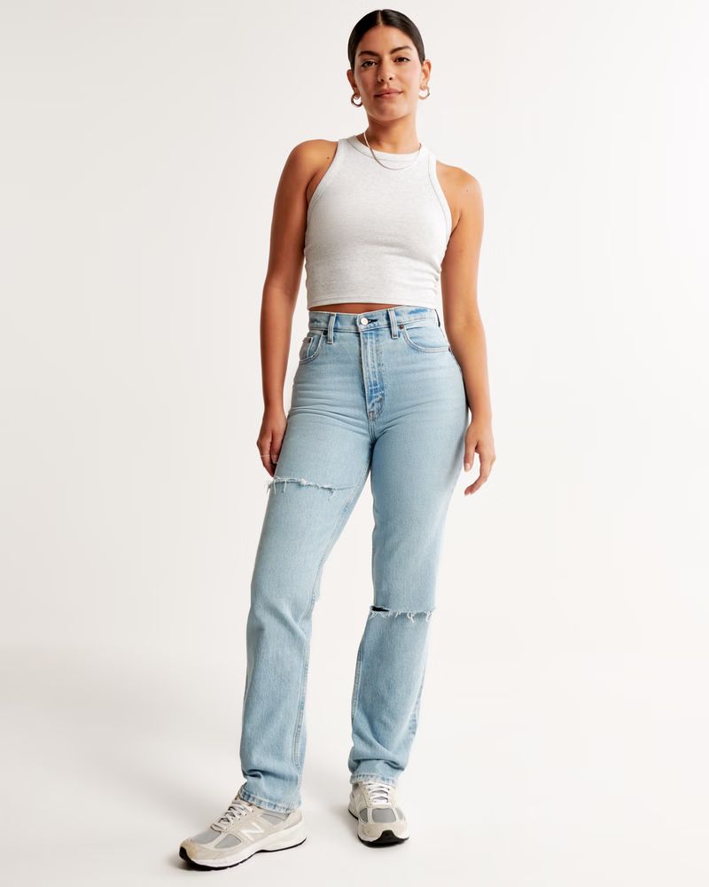 Women's Curve Love Ultra High Rise 90s Straight Jean | Women's Up To 30% Off Select Styles | Aber... | Abercrombie & Fitch (US)