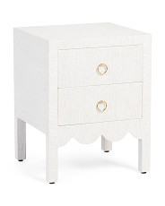 24in 2 Drawer Scalloped End Table | TJ Maxx