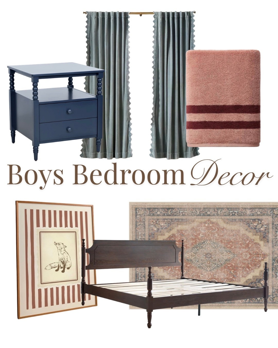 boys rooms are one of my favorite spaces to make feel collected and cozy without losing function

I love mixing vintage inspired rugs, deeper colors, classic patterns, and warm wood tones so the room can grow with them over time

linked all the boys bedroom finds from this mood board 🤍

#LTKmomlife #LTKHome #LTKMens