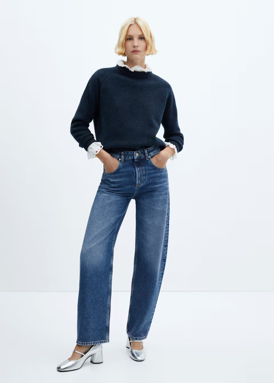 High-waist balloon jeans -  Women | Mango USA | MANGO (US)